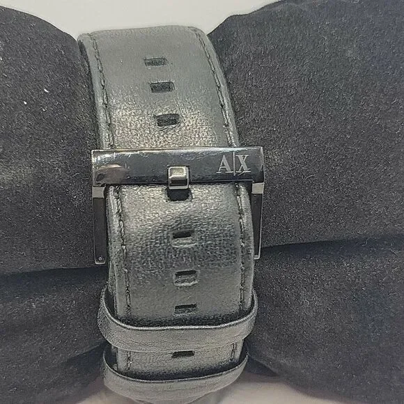 Armani Exchange AX2098 Men's Black Leather Analog Dial Quartz Wrist Watch BC463
